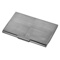 Gun Metal Business Card Holder with Engraving Plate