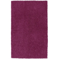Hand-loomed Purple Chenille Shag Rug (2'6 x 4'2)
