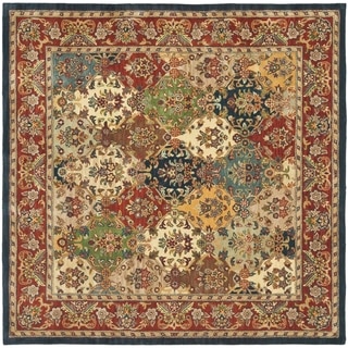 Safavieh Handmade Heritage Timeless Traditional Multicolor/ Burgundy Wool Rug (8' Square)