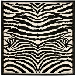 Safavieh Lyndhurst Contemporary Zebra Black/ White Rug (8' Square)