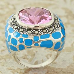 Sterling Silver and Cubic Zirconia Dome Ring (Thailand)