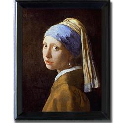 Johannes Vermeer 'Girl with Pearl Earring' Framed Canvas Art