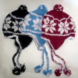 Cotton and Wool Two-tone Snowflake Ski Hat (Nepal)