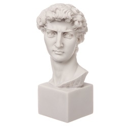 White Bonded Marble Head of Michelangelo's David Statue