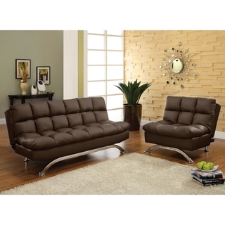 Furniture of America Deep Cushion 2-piece Dark Espresso Sofa/ Sofabed and Chair