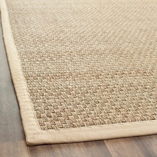 Safavieh Casual Natural Fiber Natural and Beige Border Seagrass Runner (2' 6 x 10')