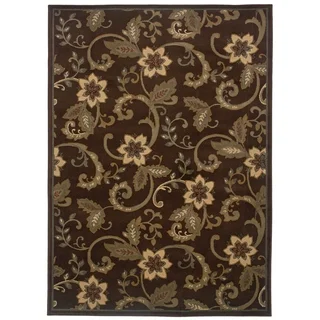 Brown Floral Rug (8'2 x10')