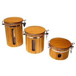 Le Chef Airtight Bamboo Storage Canisters (Set of 3)
