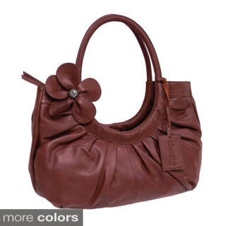 Donna Bella 'Mabel Floral' Leather Shoulder Bag