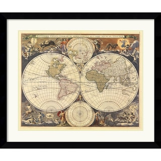 Ria Visscher 'New World Map, 17th Century' Framed Art Print