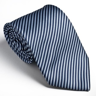 Platinum Ties Men's Striped 'Blue Cookie' Tie