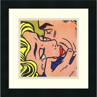 Roy Lichtenstein 'Kiss V, 1964' Framed Art Print