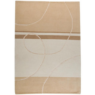 M.A.Trading Hand-knotted Indotibetan Flow White Wool Rug (8'3 x 11'6)