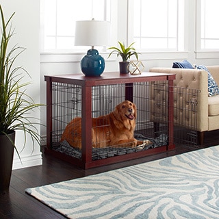 Wooden Pet Crate and Side Table by Merry Products