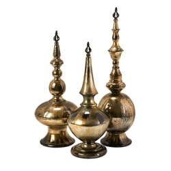 Wrought Iron Venice Imperial Metal Finials (Set of 3)