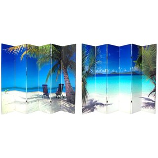 Canvas 6-foot Double-sided Ocean Room Divider (China)