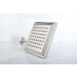 Claremont Satin Nickel 8-in Square Metal Shower Head with Shower Arm