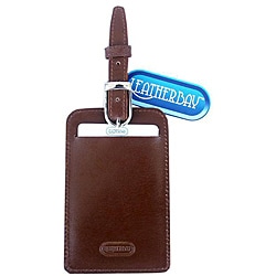 Leatherbay Antique Tan Leather Luggage Tag