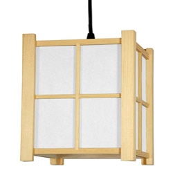 Wood and Paper 7-inch Boku Japanese-style Hanging Lantern (China)
