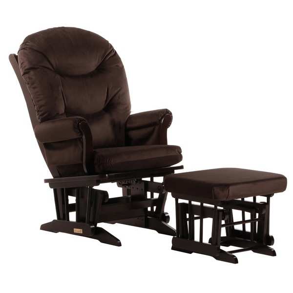 Dutailier Brown Microfiber Sleigh Glider Chair/ Ottoman