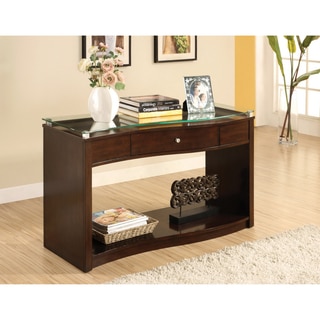 Furniture of America Brook Glass-top Espresso Console Table