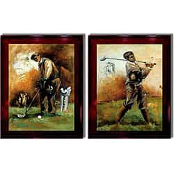 Roya Azim 'The Game of Golf' Framed 2-piece Canvas Art Set