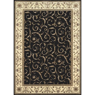 Admire Home Living Amalfi Scroll Black Oriental Rug (7'9 x 11')