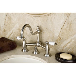 Vintage Double-Handle Satin-Nickel Widespread Bathroom Faucet