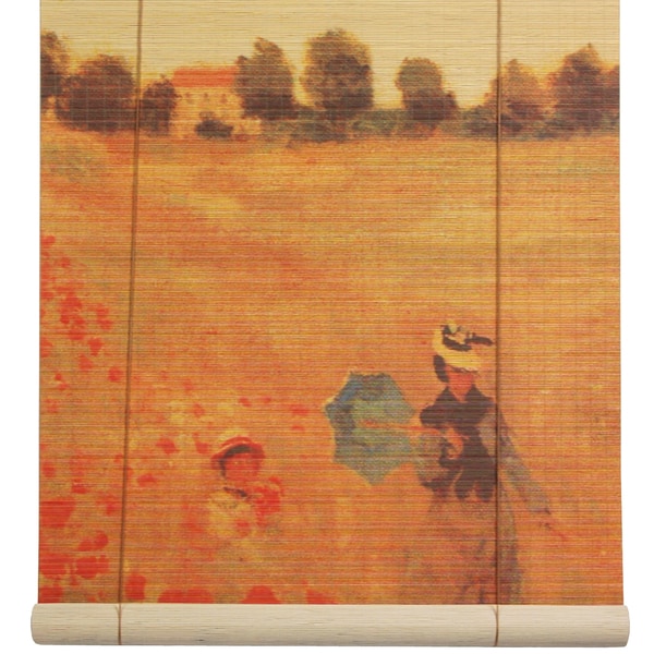 Handmade Bamboo 'Poppies' Window Blinds (24-in x 72-in) (China)