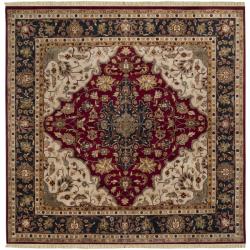 Hand-knotted Finial Burgundy Burgundy Wool Rug (8' Square)
