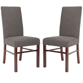 Safavieh Parsons Dining Parsons Charcoal Cotton Side Chairs (Pack of 2)