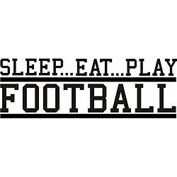 Thumbnail 1, Design on Style Decorative 'Sleep Eat Play Football' Vinyl Wall Art Quote.