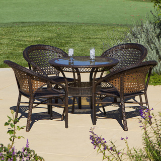 Outdoor 5-piece Wicker Dining Bistro Table Set by Christopher Knight Home
