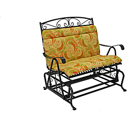 All-Weather Yellow Paisley Outdoor Double Glider Chair Cushion
