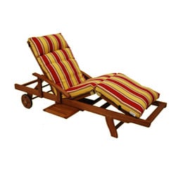 All-Weather Three-Section Outdoor Polyester Chaise-Lounge Cushion