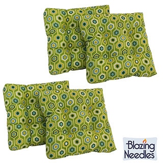 Blazing Needles All-weather Square Outdoor Chair Cushions (Set of 4)