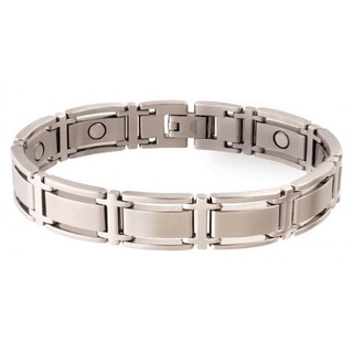 Sabona Executive Symmetry Silvertone Magnetic Bracelet