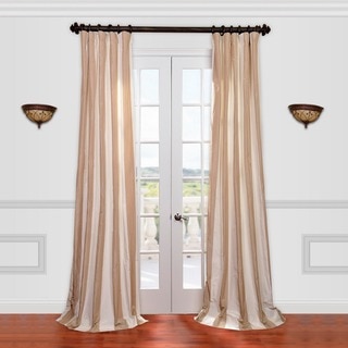 Exclusive Fabrics Light Brown/ Tan Striped Faux Silk Taffeta Curtain Panel