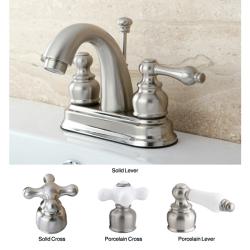 Satin Nickel Classic Double-handle Bathroom Faucet