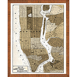 'Map of Manhattan' Framed Print