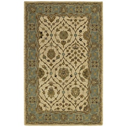 Handmade Khazana Ivory Jefferson Linen Wool Rug (7.6' x 9')