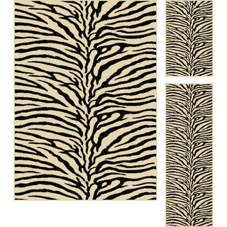 Alise Multi Collection Set of Three Zebra-Print Area Rugs Set