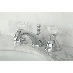 Crystal Handle Chrome Widespread Bathroom Faucet with Hardware