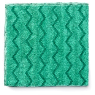Rubbermaid Reusable Microfiber Cleaning Green Cloths (Pack of 12)