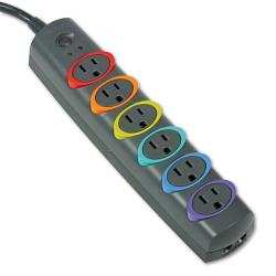 Kensington SmartSockets 6-outlet Color-coded Surge Protector
