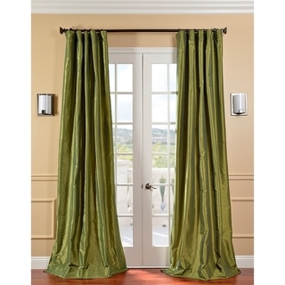 Exclusive Fabrics Fern Green Solid Faux Silk Taffeta Curtain Panel