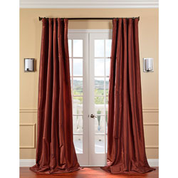 Exclusive Fabrics Paprika Faux Silk Taffeta Curtain Panel