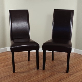 Villa Faux Leather Brown Dining Chairs (Set of 2)