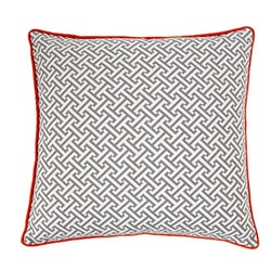 20 x 20-inch Maze Grey and Orange Decorative Pillow
