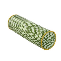 Green and Yellow Tube Maze Decorative Pillow